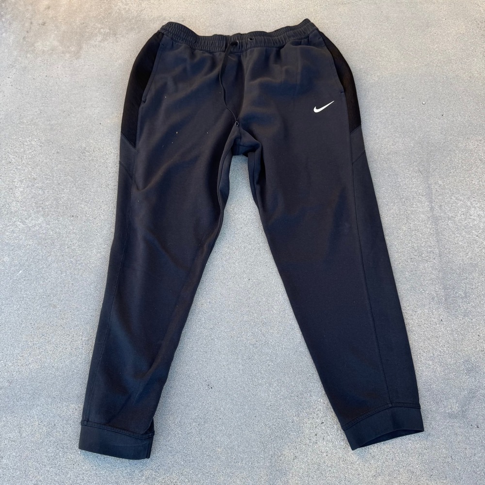 Nike‎ Dri-FIT Mens Training Pants Black Mesh Panel Joggers XXL